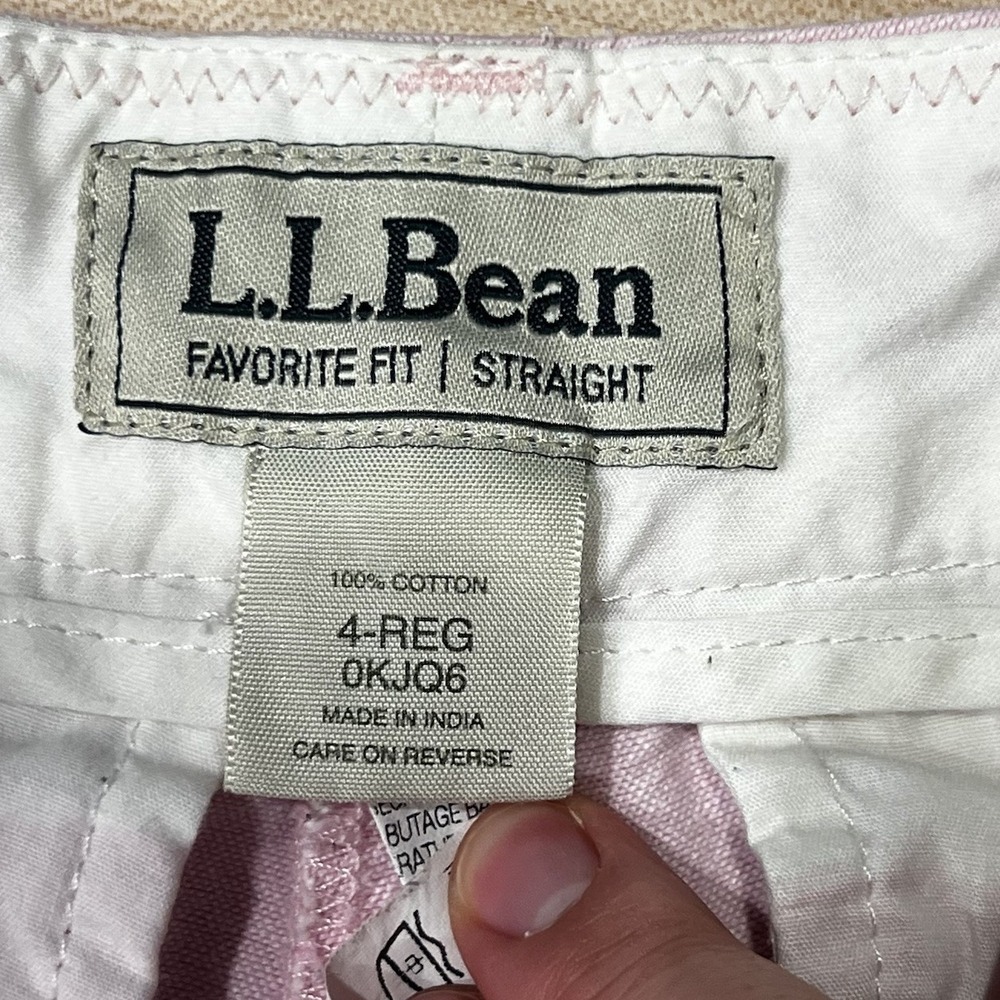 LL Bean Pink Chino Favorite Fit Stretch Cotton Shorts, Women's Size 4 - Picture 7 of 9